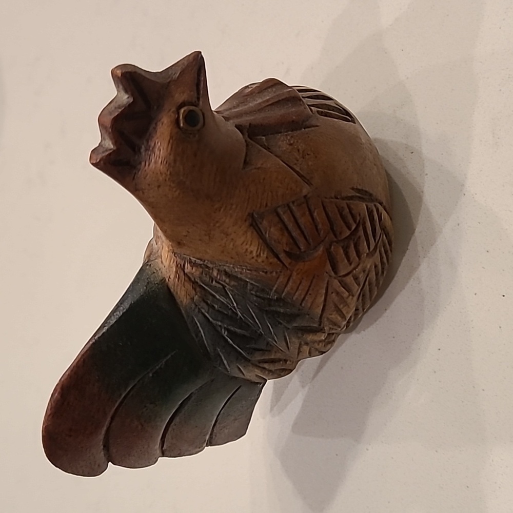 Handcarved Folk Art Wood Rooster